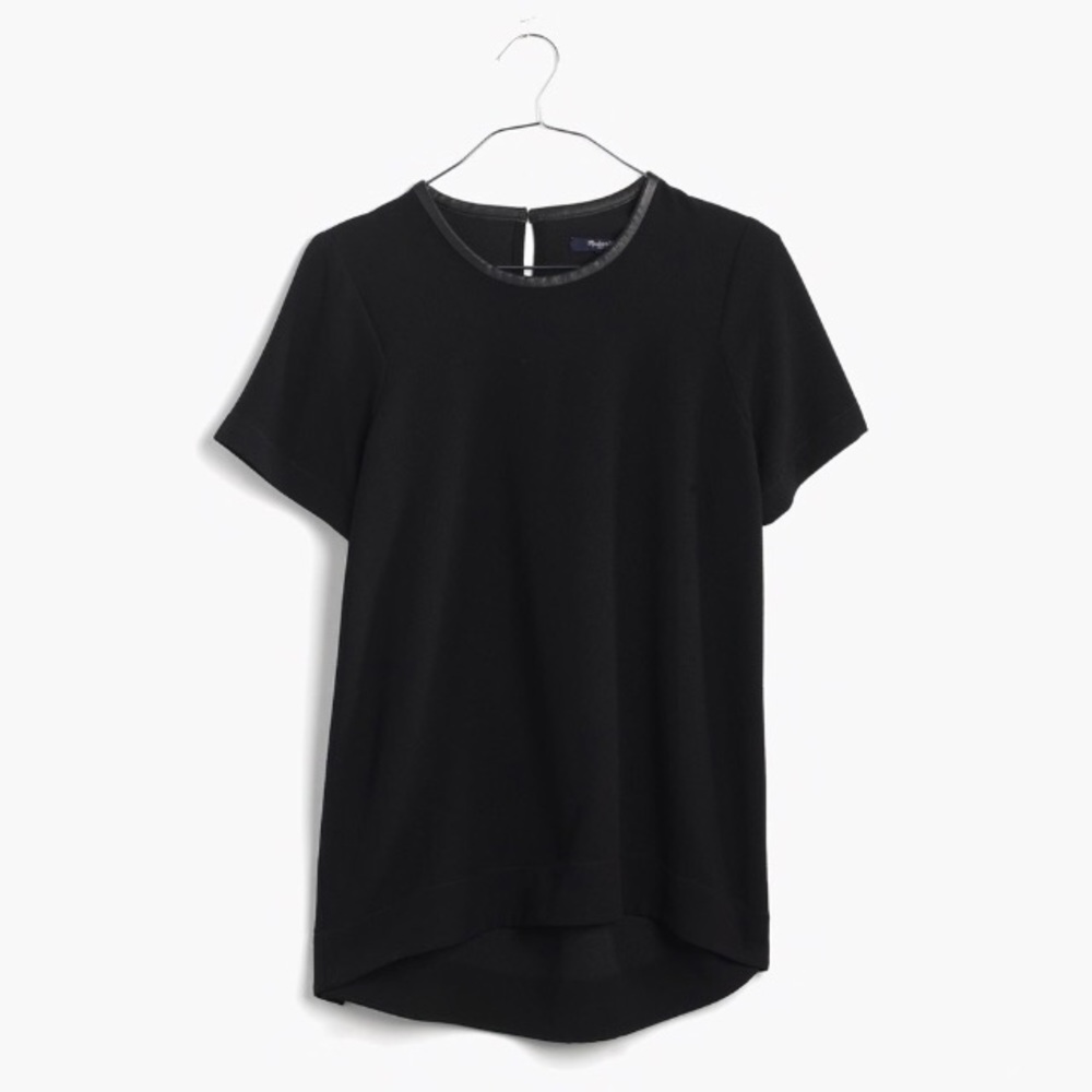 Madewell Leather Trim Top